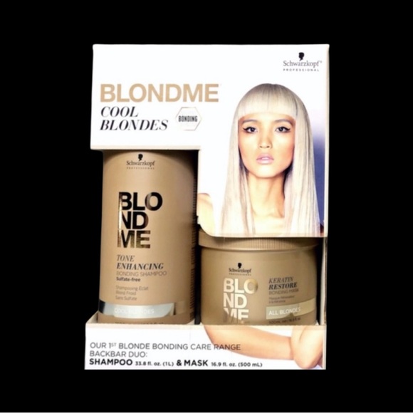 Schwarzkopf BlondMe Cool Blondes Enhancing Professional Bonding Shampoo + Mask